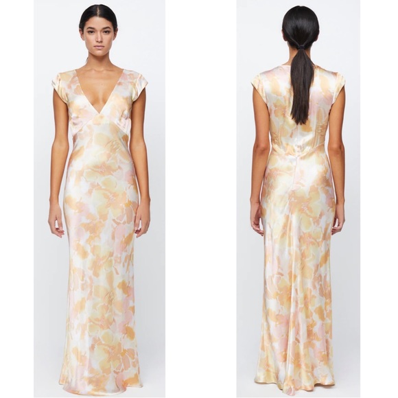 Bec And Bridge Indi V Maxi Dress In Floral Haze Size 6 - Picture 3 of 15